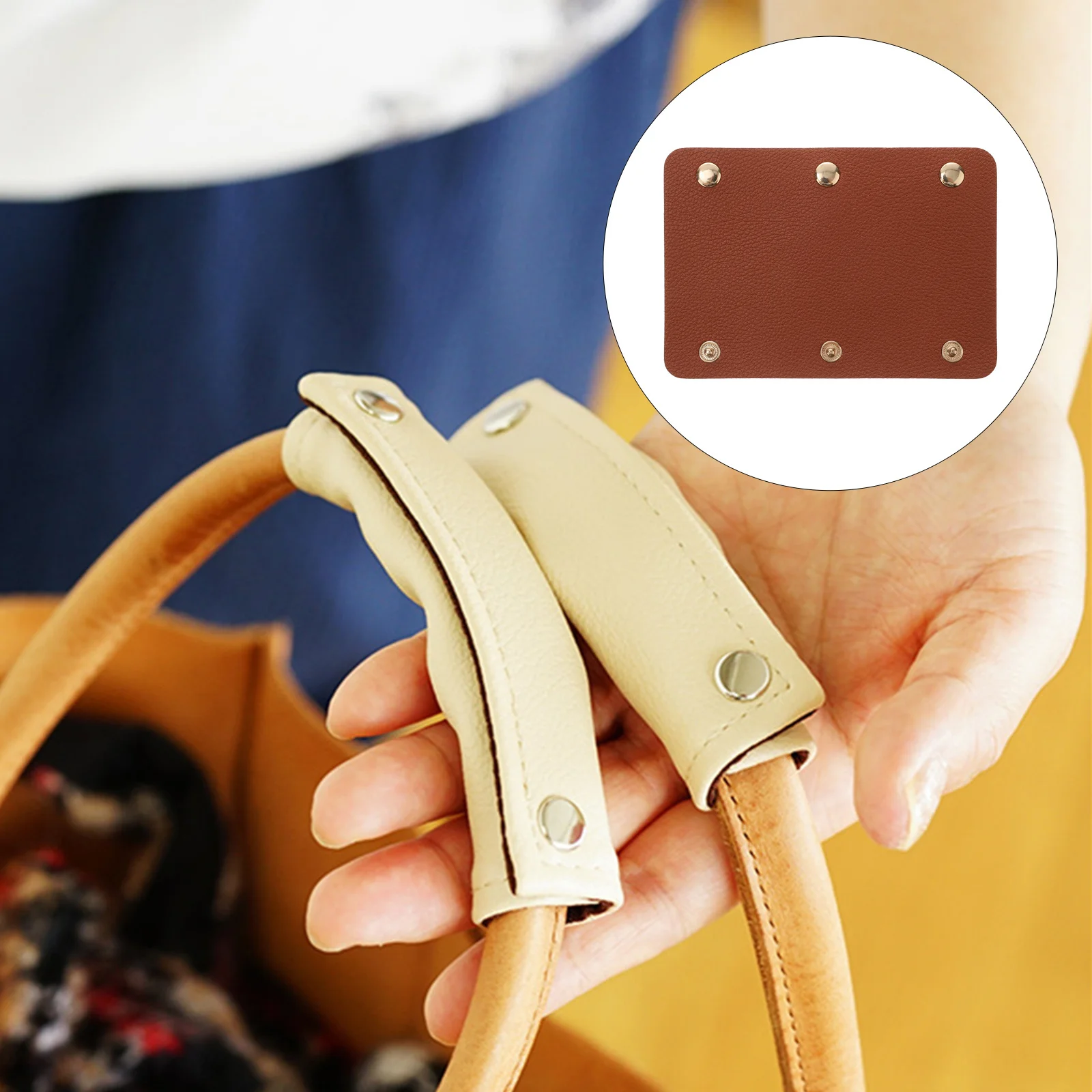 

2Pcs Bag Handle Wrap PU Sleeve Sturdy Handbag Handle Cover Accessories Replacement Decoration for Tote Purse Bags DIY