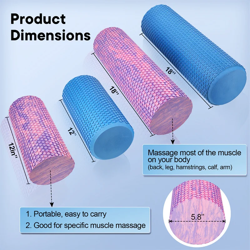 Foam Roller EVA Yoga Roller Fantastic Colors With Massage Points Relaxing Muscle Gym Exercise Roller