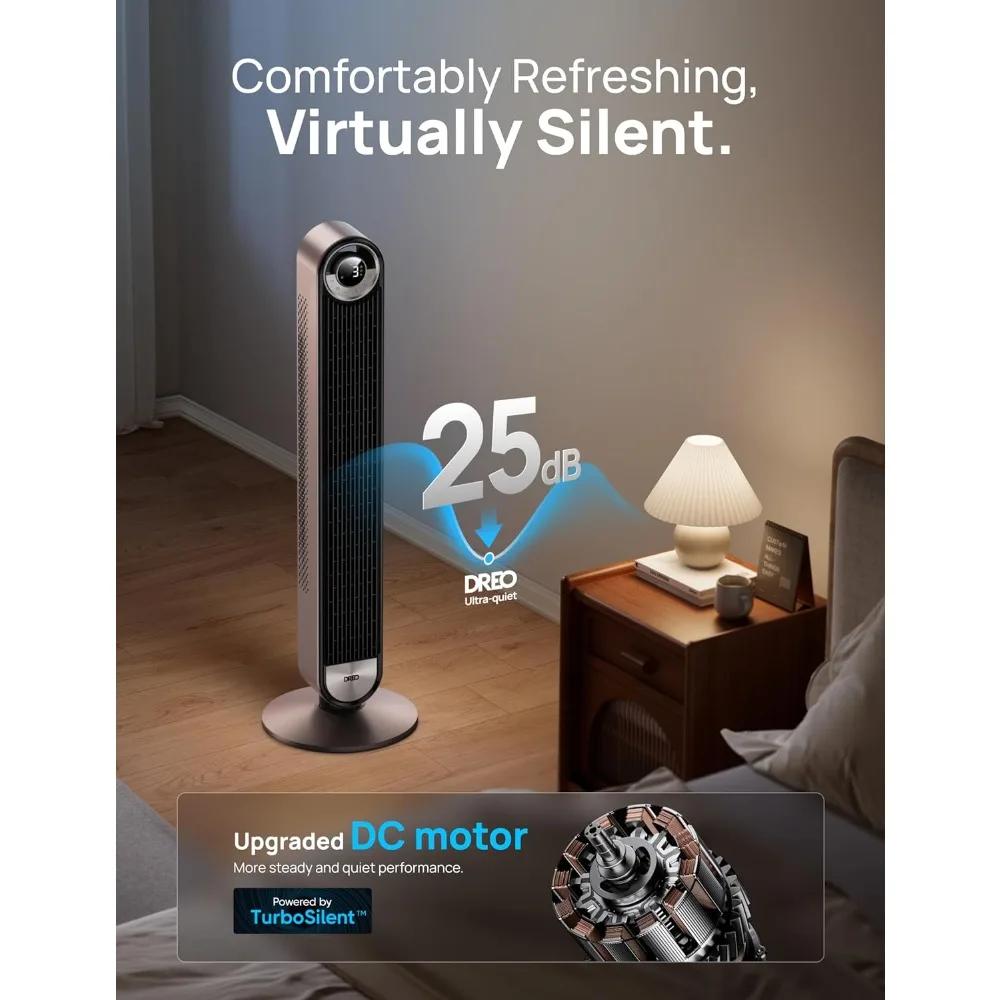 Smart Tower Fans for Home, 90° Oscillating Fan Bedroom Indoors, Voice Control Floor with 12H Timer