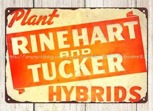 s wholesale Rinehart & Tucker Hybrids seed corn metal tin sign