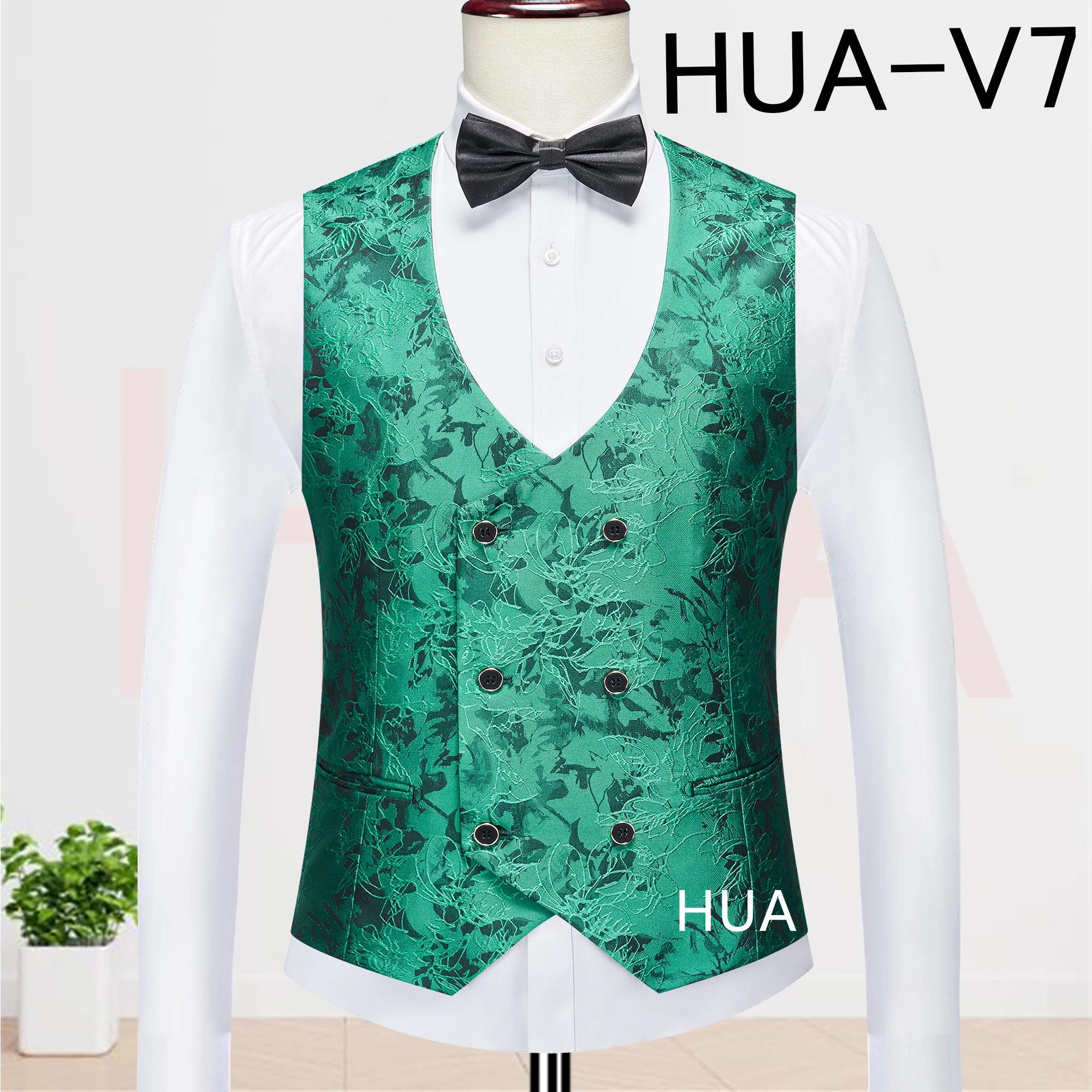 

Мужской жилет Thorndike с индивидуальным дизайном, зеленый, с цветочным жаккардовым узором, элегантный, для вечеринок, танцев, смокингов, 2026, для женихов и свадебных торжеств