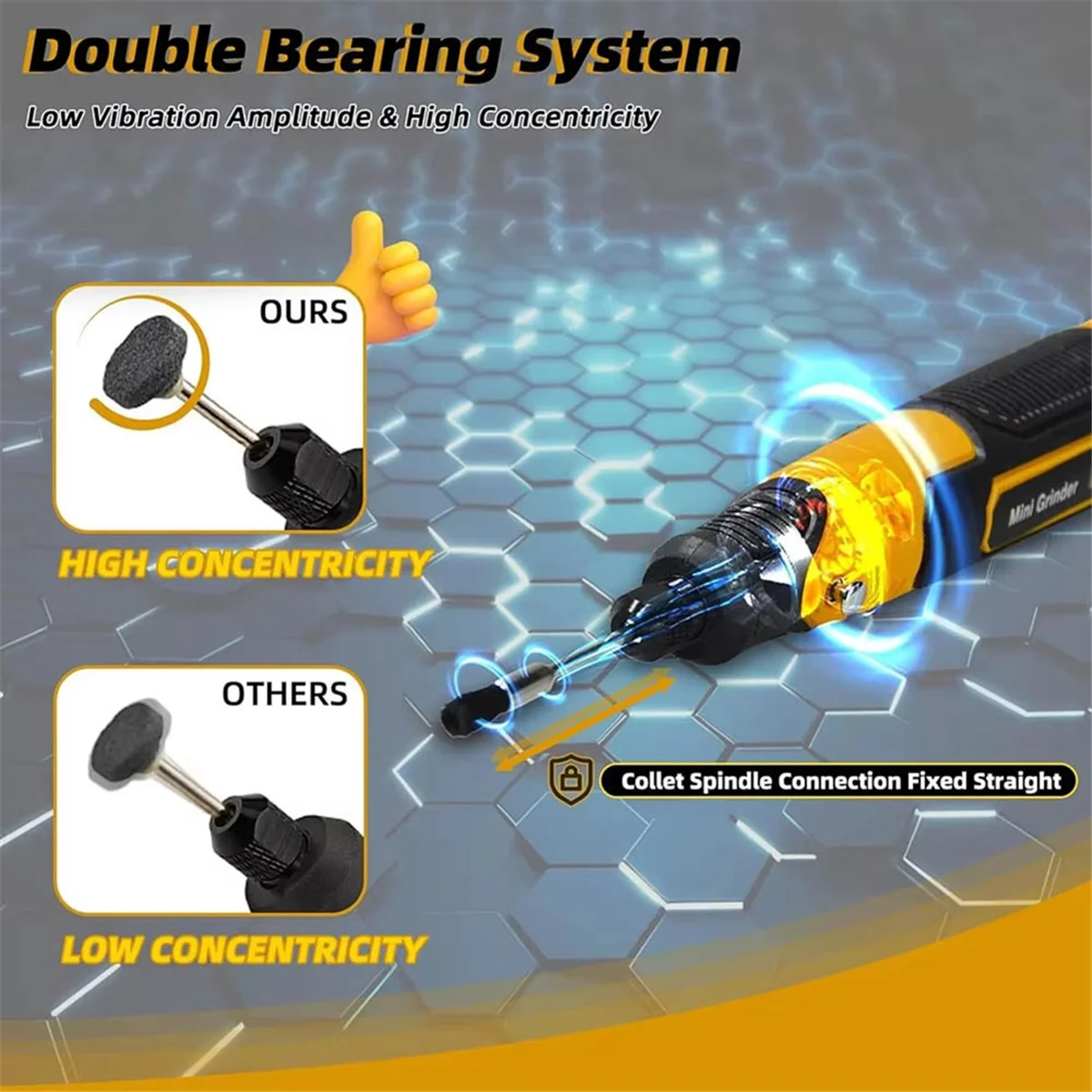 

AA25 Cordless Mini Grinder Kit 3D Printed Resin Cured Engraving Pen ,Electric Rotary Sander for Drilling,Sanding,Polishing