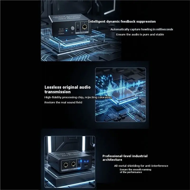 

Stable Performance-Professional Feedback Suppressor One Button Anti-Feedback Function And Lossless Intelligent Audio Processor P