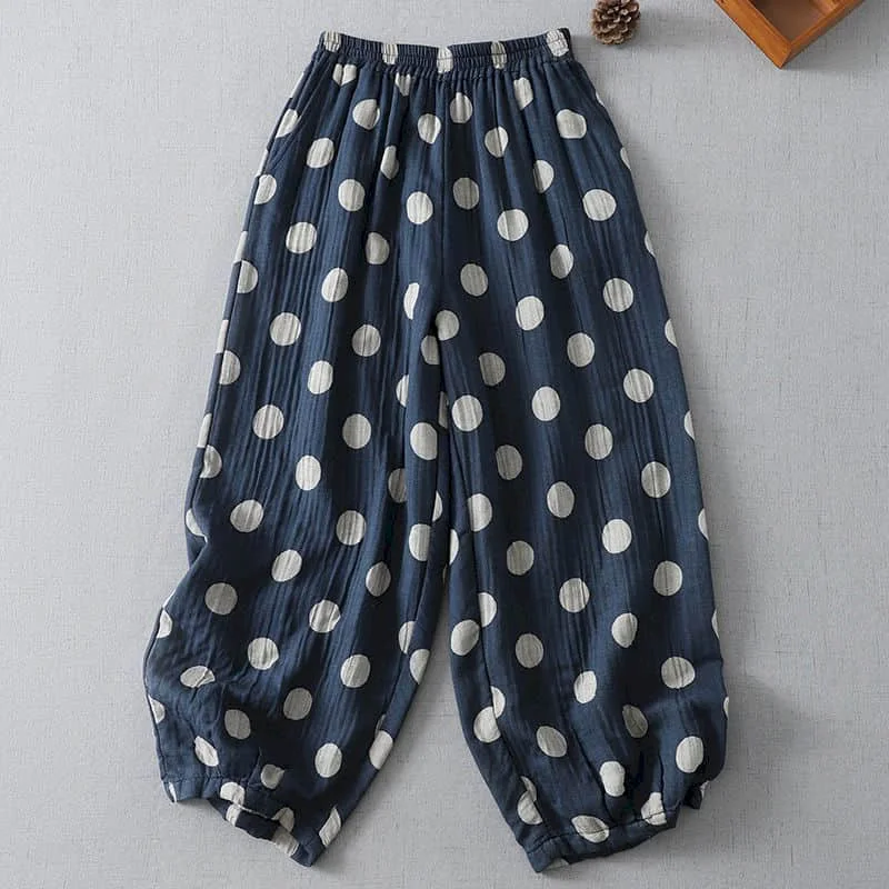 Harem Pants 2026 Summer Aesthetic Printed Elastic Waist Loose Vintage Casual Capri Pants Korean Style Streetwear Women Clothing