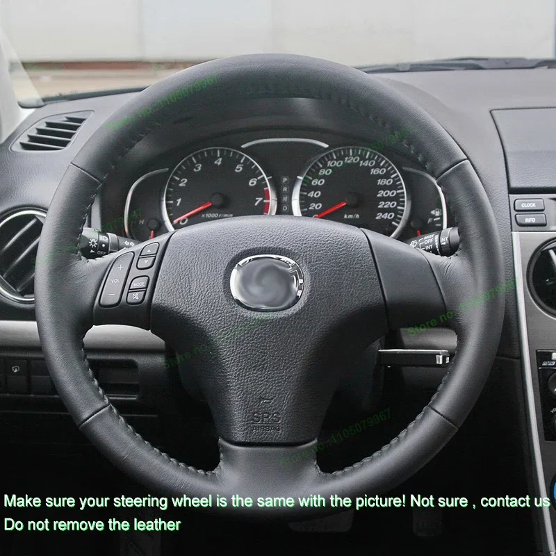 Hand-Stitch Soft Alcantara Suede Car Steering Wheel Cover Wrap for Mazda 6 2015 Interior  Decoration Accessories