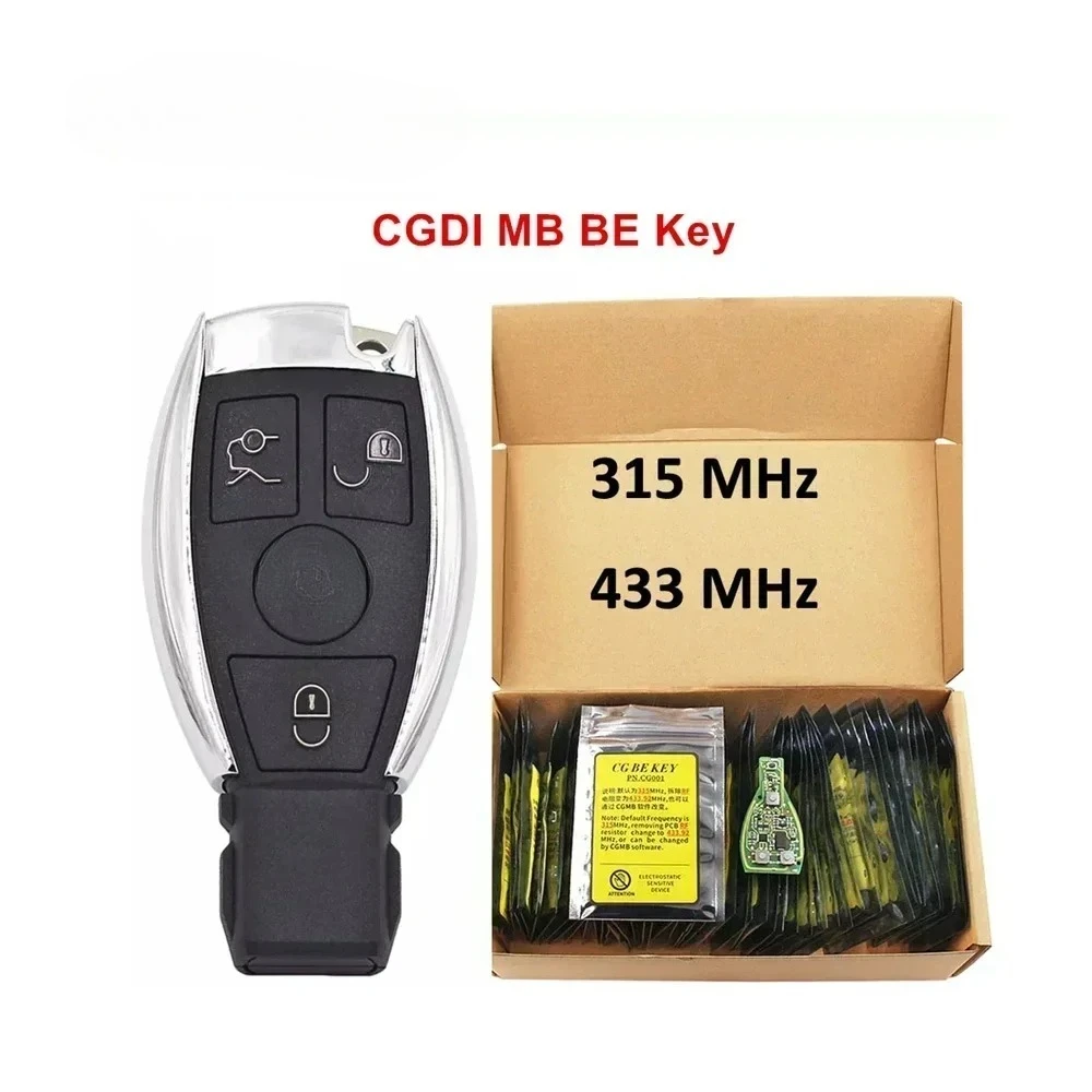 Chave CGDI MB CG BE original 315MHZ/433MHZ para Mercedes Benz funciona com programador CGDI MB suporta todos os FBS3 e recuperação automática