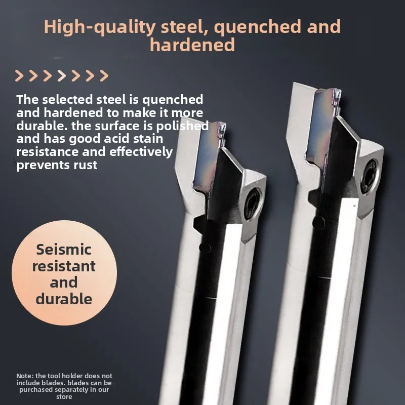 Face Grooving Tool, Bore Face Grooving Tool Holder MAH325, Large Depth Round Shank, Flat & Radius CNC Turning Tool