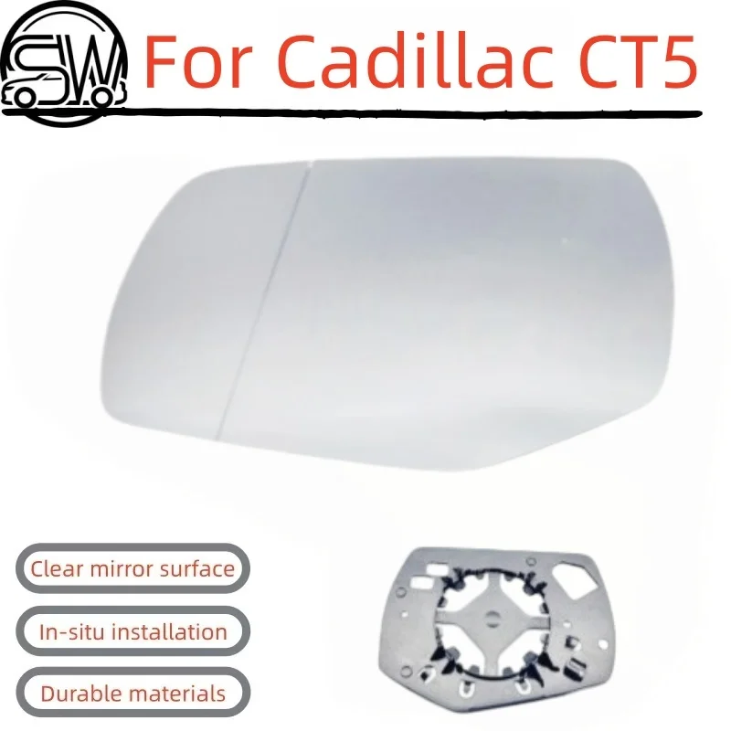 Rearview Mirror Lens Side Mirror Lens Anti-Reflective Mirror Glass Heating For Cadillac CT5