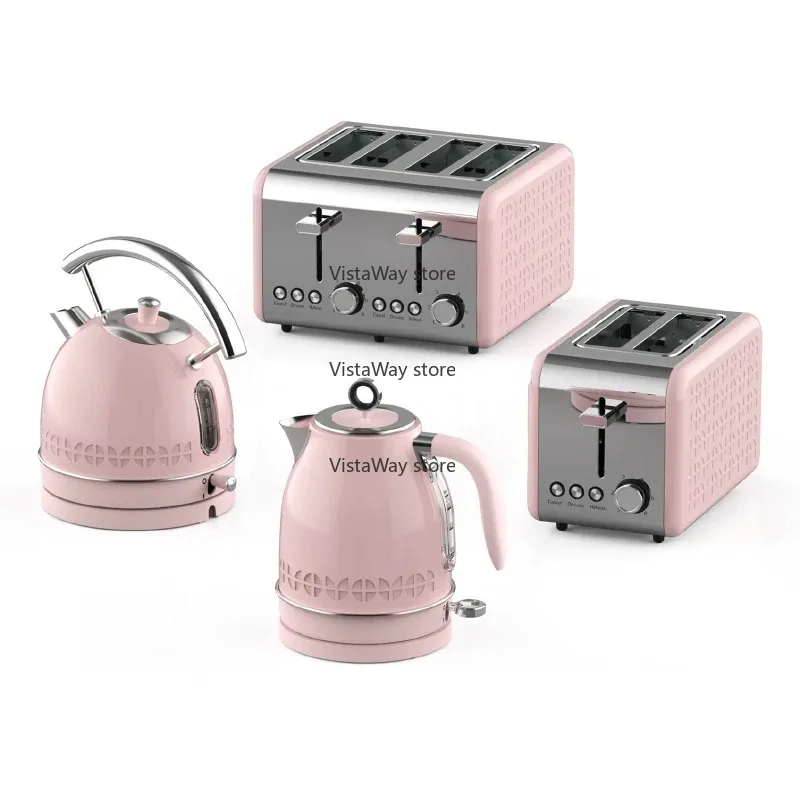 

Retro Breakfast Set Appliances 4 Slice Toaster Electric Water Kettle and Toaster Set Juice Blender