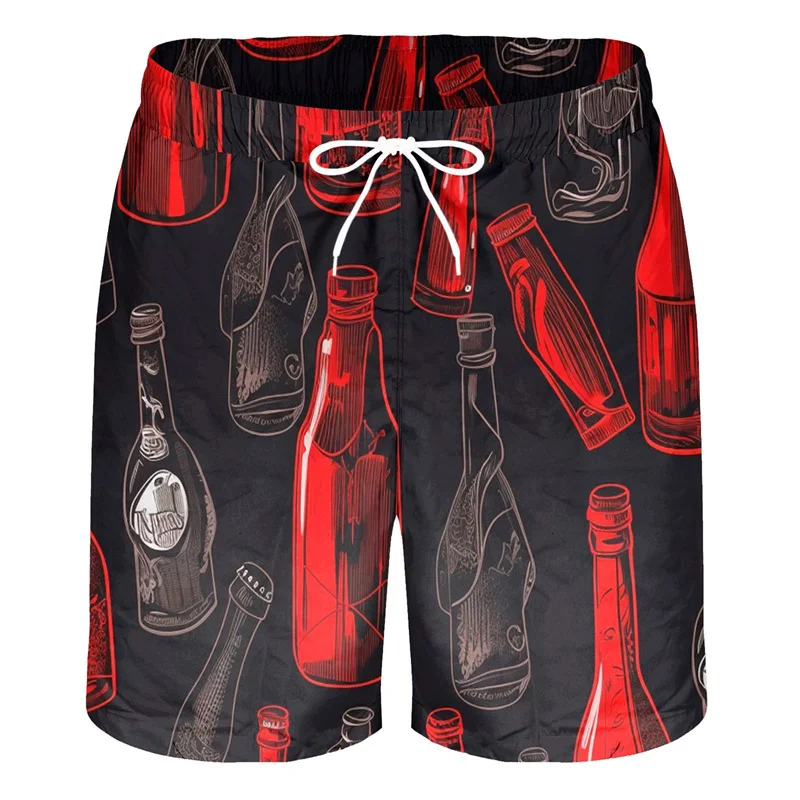 Personality 3d Print Beer Beach Shorts Men Street Short Pants Quick Dry Surf Board Shorts Hot Sale Summer Sports Gym Swim Trunks