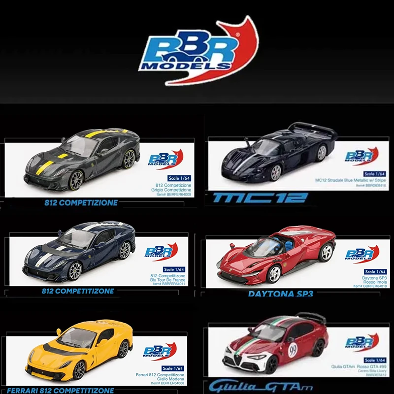 

BBR в наличии 1:64 296 GTB MC12 MC20 GTA Assetto Fiorano Rosso Corsa, литая под давлением модель автомобиля из сплава, коллекция игрушек