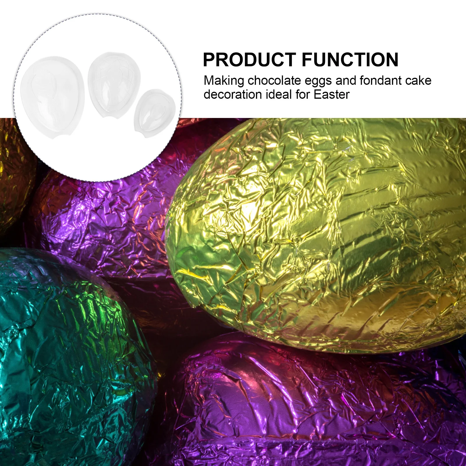 

6Pcs Clear Plastic Easter Egg Mold Chocolate Cake Mold DIY Baking Tool Candy Dessert Kitchen Supplies Baking Tool