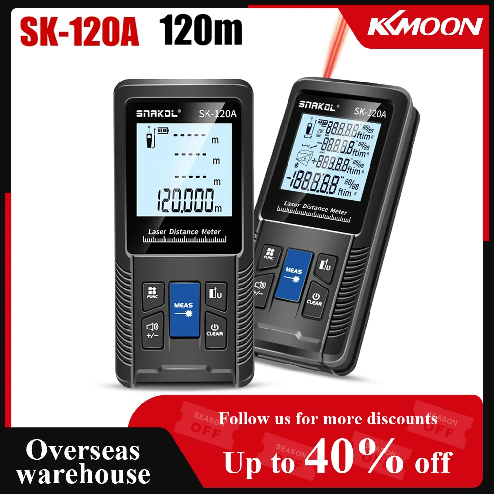 Laser Distance Meter 40m 50m 70m 100m 120m Rangefinder Digital Range Finder Trena Roulette Ruler Distance Measuring Tape IP54