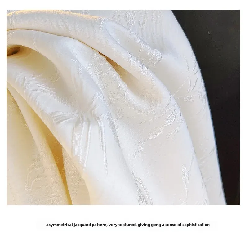 تنورة جاكار كلاسيكية جديدة لعام 2024 للنساء لموسم الربيع بفتحة جانبية على شكل قرص بأزرار موضة نسائية أنيقة غير رسمية #4