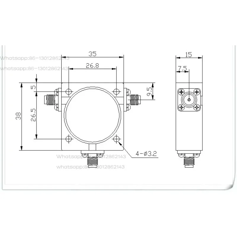 2026 NEW  1PCS TH3538 Series UHF RF Coaxial Circulator With Frequency Range Of 400-1850MHz
