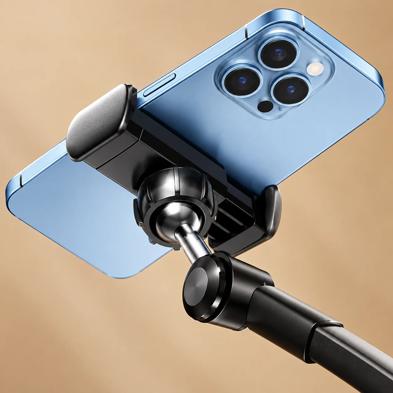 Adjustable Folding Desktop Phone Stand with Telescopic Arm, Rotating Holder for Video Calls, Cooking and Live Streaming - view 3