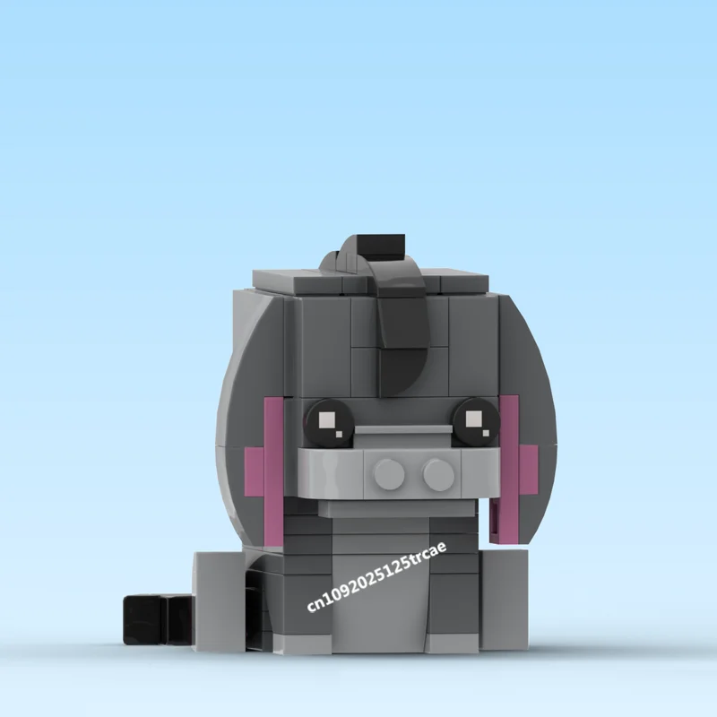 New Famous Animated Series Moc Winnied Bear Character Square Head Figures Model Blocks Diy Creative Ideas Kid Toys Birthday Gift