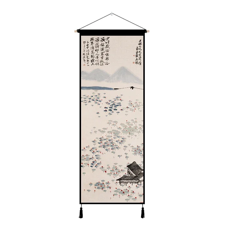 Fabric Decoration Hanging Cloth Bedroom Living Room Sofa Background Wall Ink Landscape Hanging Painting