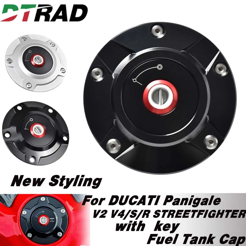 

New V4 For DUCATI PANIGALE V2 V4/S/R STREETFIGHTER V4/S/R 2023 CNC Key Lock Anti Theft Fuel Tank Cap Safety Accessories