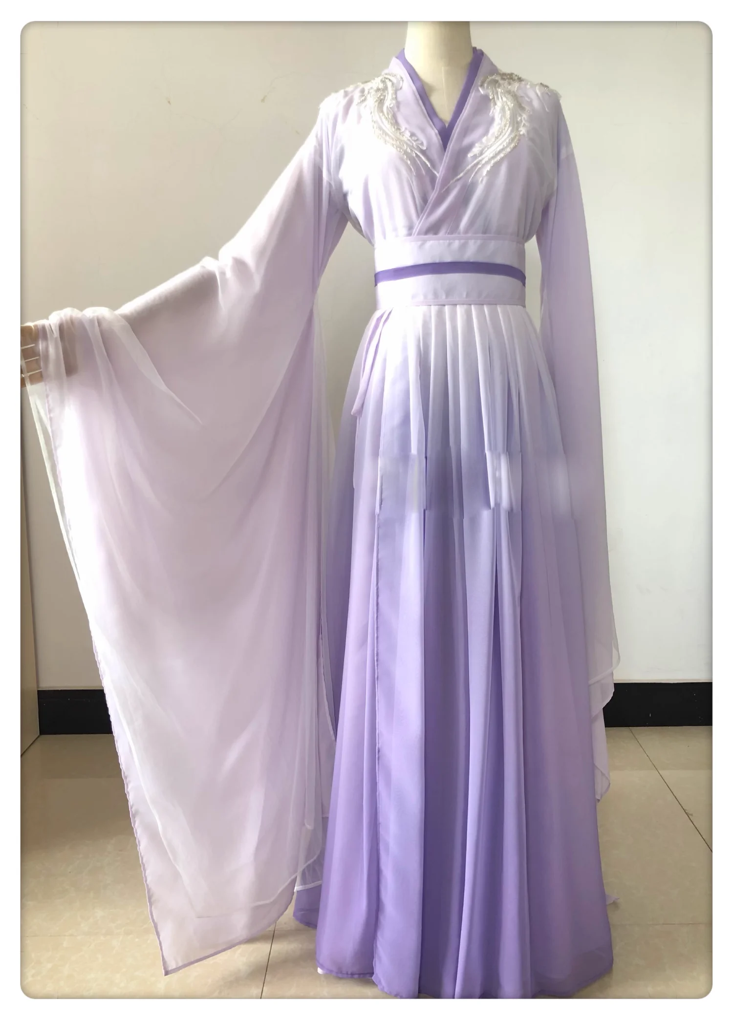 The Starry Love Actress Same Design Fairy Costume Super Delicate High Quality Cloth Material Hand Beading Female Hanfu Stage