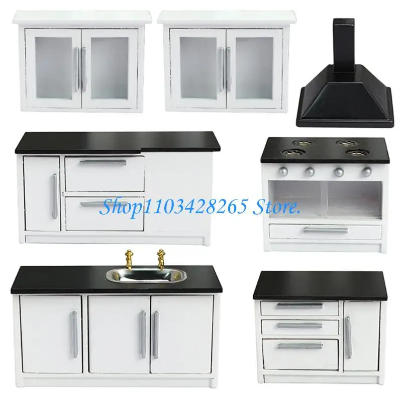 

1 12 Scale Oaken Kitchen Accessories Set for Dollhouses Pretend Gathering G2TE