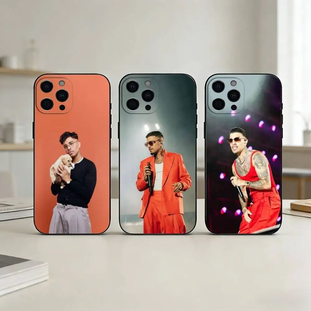 

Singer R-Rauw Alejandro Phone Case Silicone black Soft For IPhone 17,16,15,14,13,12,11,SE,Plus Pro Max