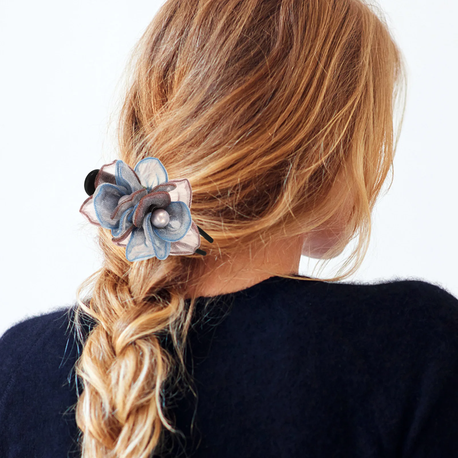 

Flower Claw Clips Silk Yarn Duck Billed Hair Accessory for Women Stylish Comfortable Flower Claw Clips Hair Barrettes for Women