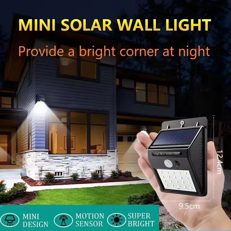 Solar Lights Outdoor 3 Modes 20 LEDs Solar Motion Sensor Security Lights Wireless Solar Powered Wall Lights For