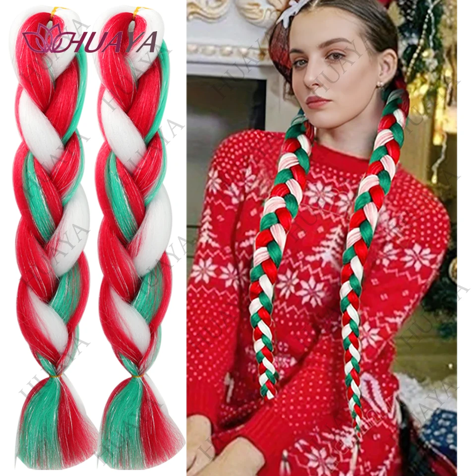 Ombre Braiding hair Synthetic Crochet braids twist 24inch Ombre two three tone Jumbo braid hair Extensions Christmas Hair