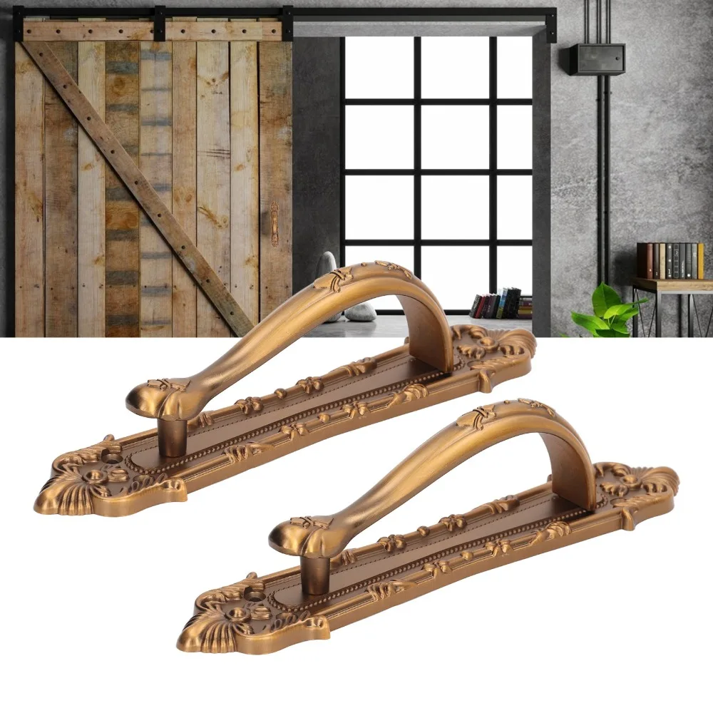 2pcs Retro Aluminum Alloy Barn Door Pulls 160mm Hole Distance Durable Sliding Barn Door Handles Cabinet Handles Gates