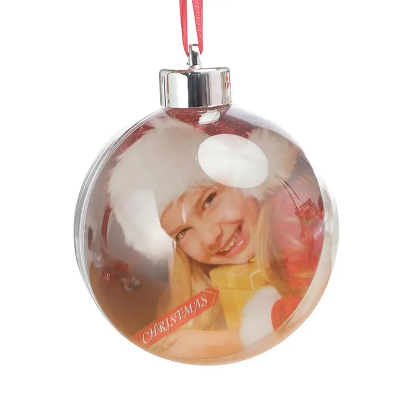 DIY Photo Baubles For The Christmas Tree Transparent Baubles Ball Frame Ornament Holiday Party Valentine Day Decorations Picture