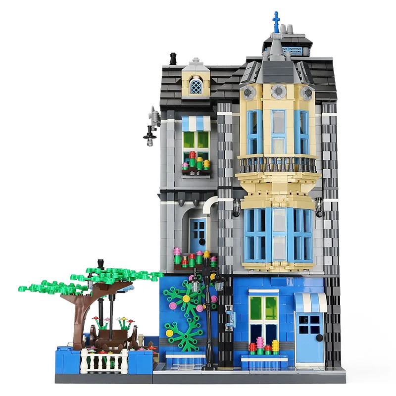 MOC Idea City Street View Garden Cafe Construction Building Blocks, Bricks Model, Montagem de brinquedos para crianças, Gift Set, 2324Pcs