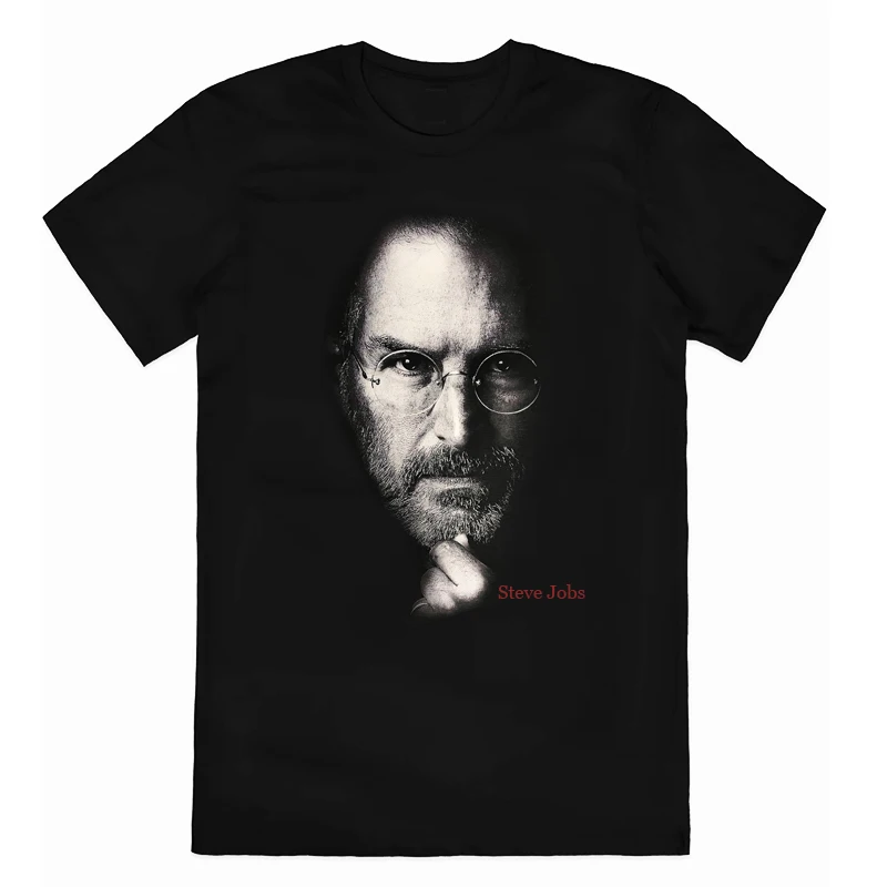 

Новинка 2024 года: Мужская футболка в американском стиле с принтом в честь Стива Джобса, прямое цифровое нанесение, хлопок, круглый вырез, короткий рукав, свободный крой, молодежная.