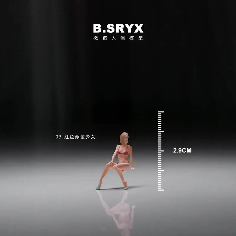 Modelo a escala 1:64, muñeca en miniatura, Bikini de playa, chica de belleza de pie, postura sentada tumbada, figura de acción, escena, accesorio de exhibición