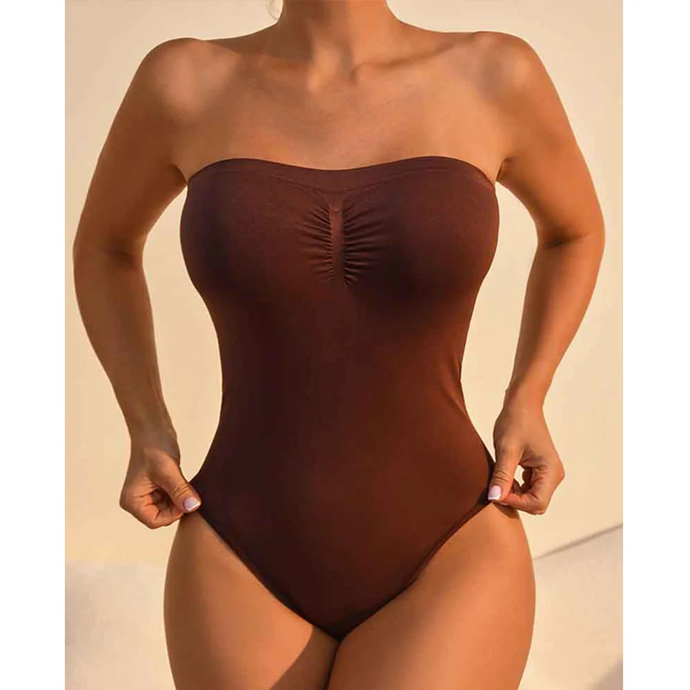 Sexy oversized seamless shapewear Abdominal tightening Tight fitting jumpsuit women's strapless underwear slimming body