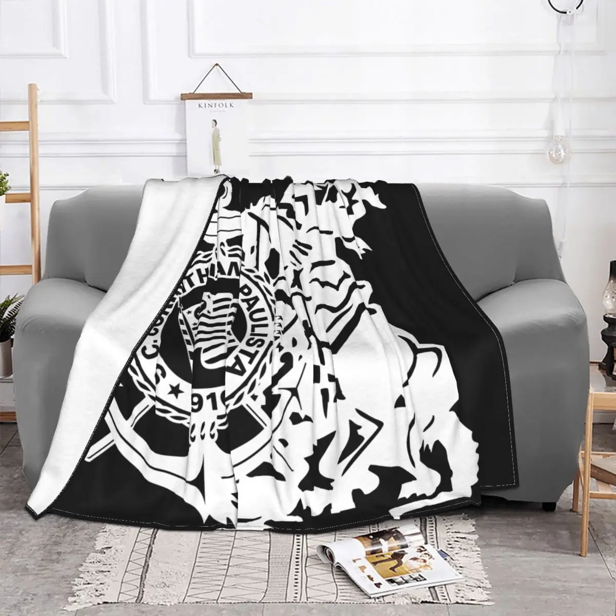 Corinthians Paulista Brasil Football Blanket Bedspread On The Bed Quilt Bedspreads For Double Bed