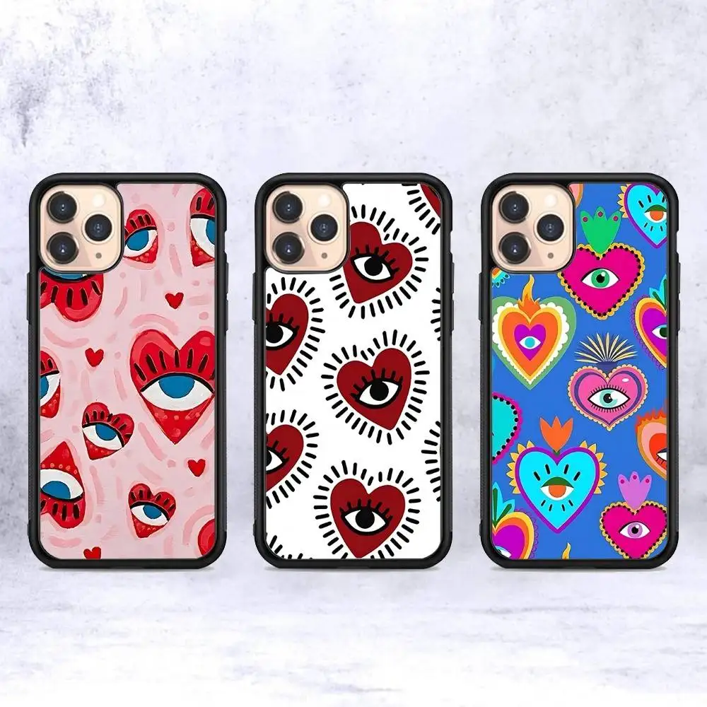 Evil Eye Pattern PC+TPU Shockproof Protective Phone Case For IPhone17 14 15 16 Pro Max 13 12 11 17 Air