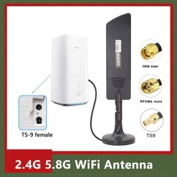 1Set 2.4G 5.8G High Perforformance Dual Band Omni WiFi Zigbee Router Whip Antennas Rubber Waternoor Antenna With SMA TS9 RPSMA