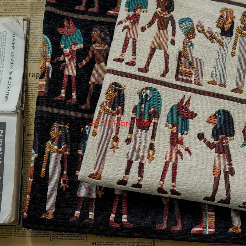 

1-метровая пряжа в этническом стиле в древнем египетском стиле, жаккардовая ткань, женское пальто, платье, сумка, декоративная швейная ткань