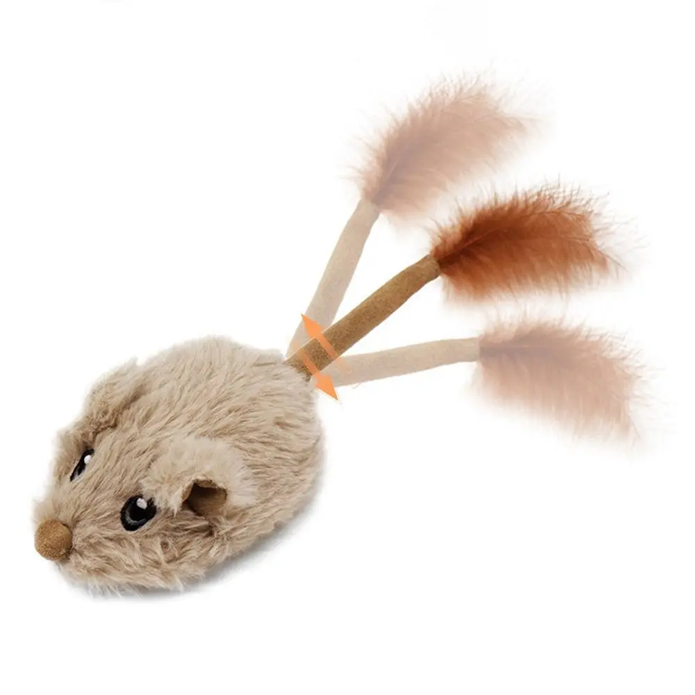 Cat Toys Mouse Wagging Tail Interactive Cat Toy Random Moving Mice Squeaky Sound Cats Games Toy Motion Activated Robot Mice Toys