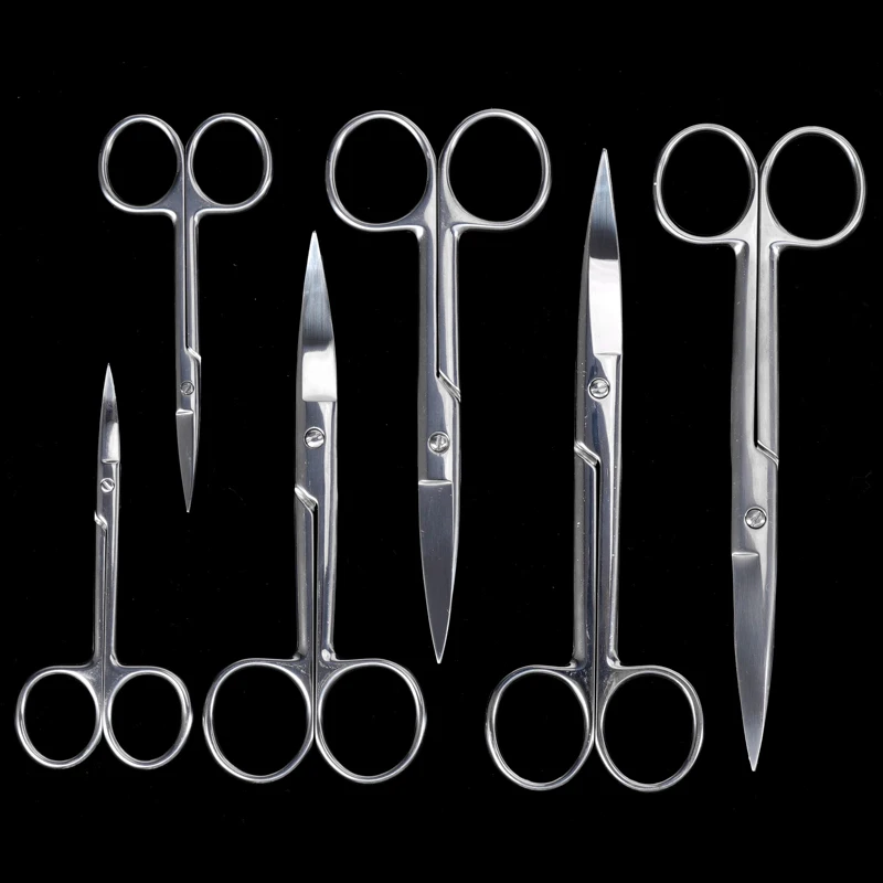1pc Stainless Steel Dental Surgical Scissors Straight And Curved Scissor Forceps Medical Tools Dentistry Instrument 10/14/16cm