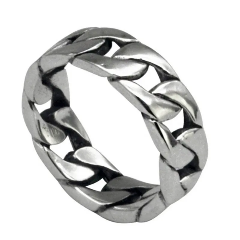 BOCAI Trendy S925 Sterling Silver Rings New Fashion Simple Retro Weaven Pure Argentum Popular Hand Jewelry for Women Men