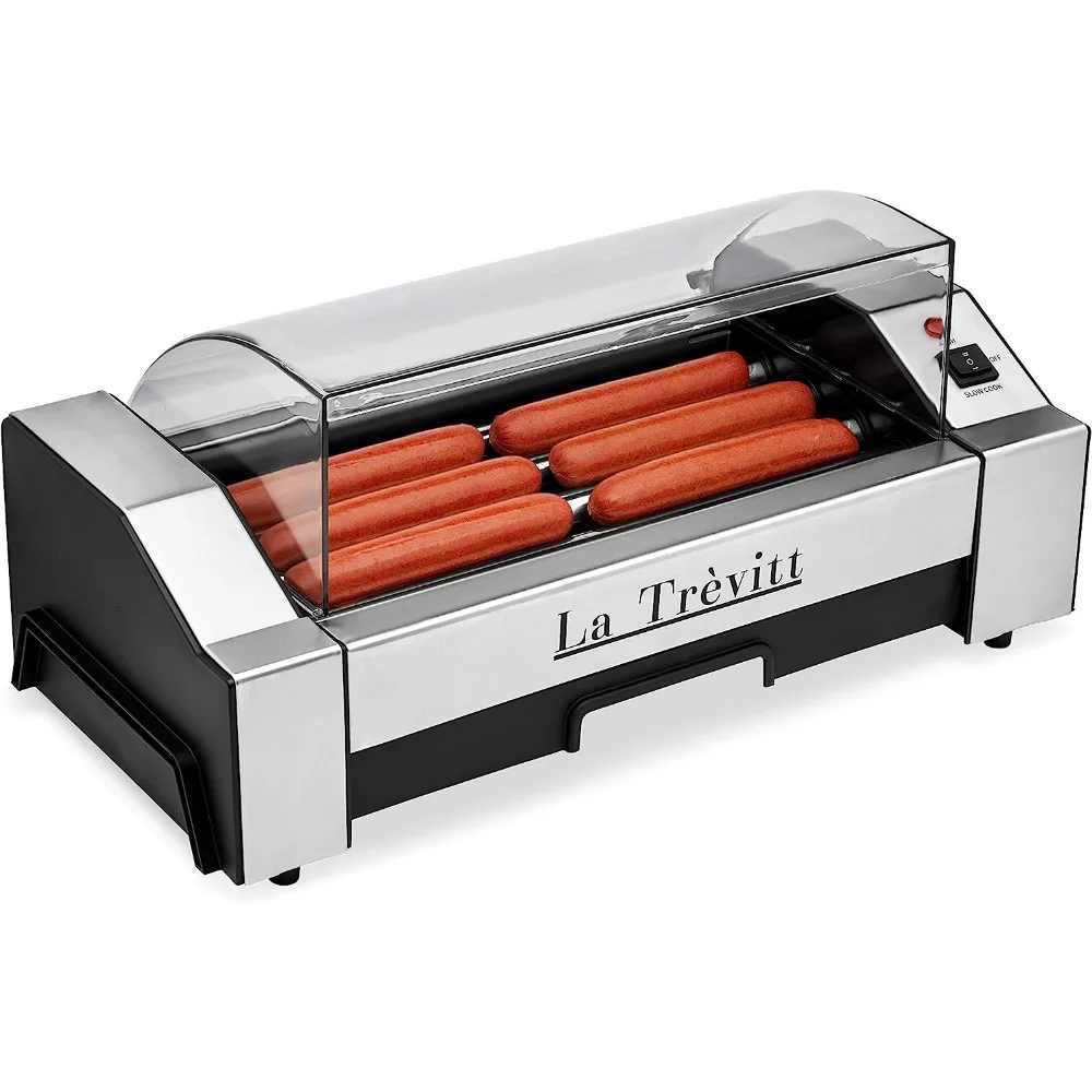 Machine à rouleau et cuiseur à saucisses pour hot-dog, capacité de 6 hot-dog, usage domestique et commercial, usage familial