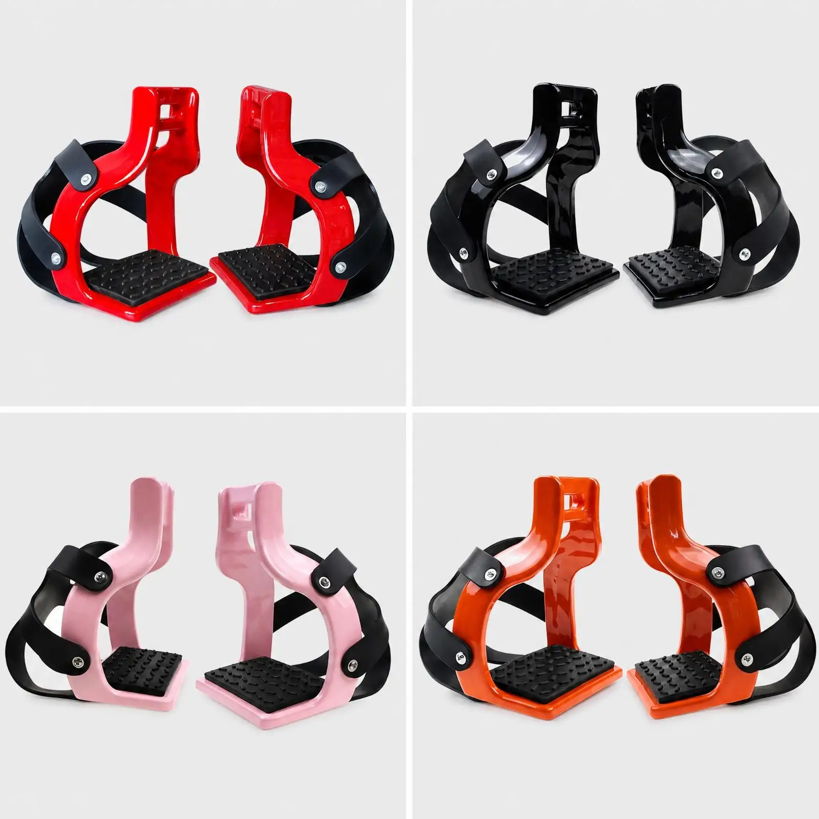 Non Slip Horse Stirrup Pad Safety Foot Rest for Riding with Net Cover Carbon Fiber Reinforced Nylon 66 Baked Finish Supports