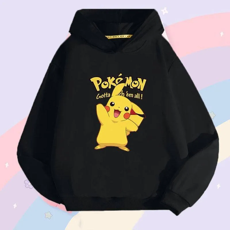 

Boys & Girls' Pikachu Hoodie Jacket 2025 - Pokémon Long-Sleeve Versatile Outerwear (Big Kids), Spring/Fall Casual Layering Top