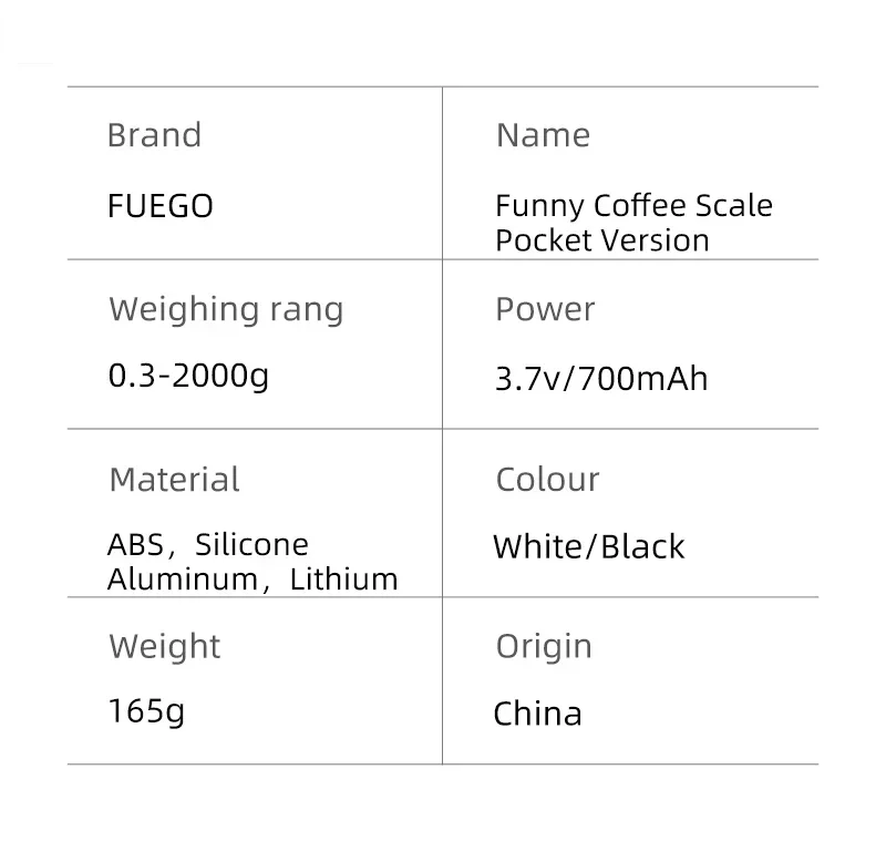 Scale Fuego Espresso Gift Digital Scale Precision High with Coffee Barista Rechargeable Modes 0.1g Timer Drip 3 Kitchen Scale - Image 3