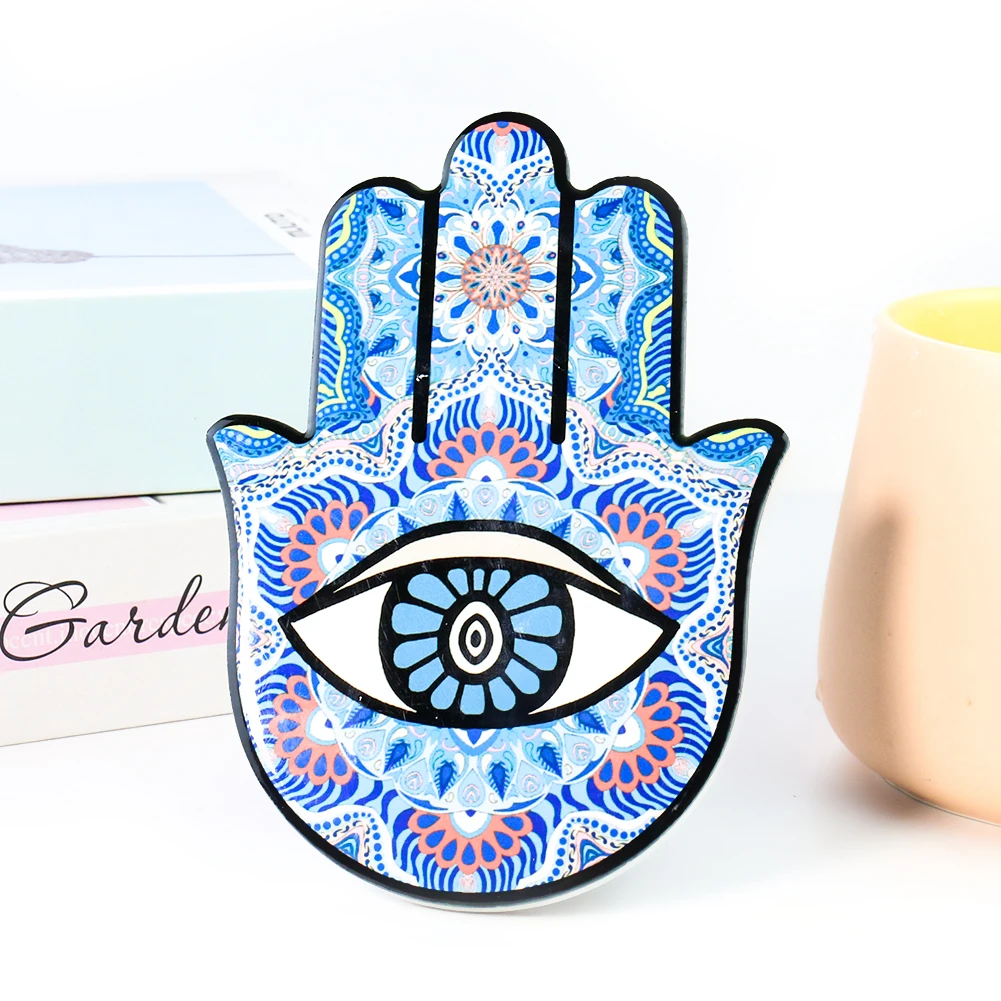 Personalized Colorful Ceramic Ornament Hand of Fatima Wall Hanging Decor Entrance Home Decoration
