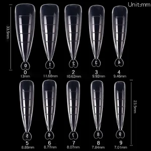 Komplette Acryl -Set -Nagel -Tipps, gefälschter Finger, polnisches Gel UV, Schnellspitzenfalt -Nägel, Manikürewerkzeuge, DIY -Werkzeugkit von Nagelkunst, 100 Stück pro Box 12 Hauptverkäufe scharfen Nagel - №12