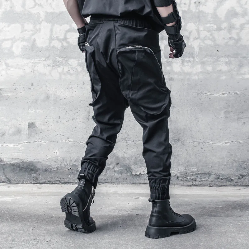 Dark Fashion Spring and Autumn Personality Loose Multi-Pocket Ankle Banded Working Pants Trend High Street Techwear Skinny Pants