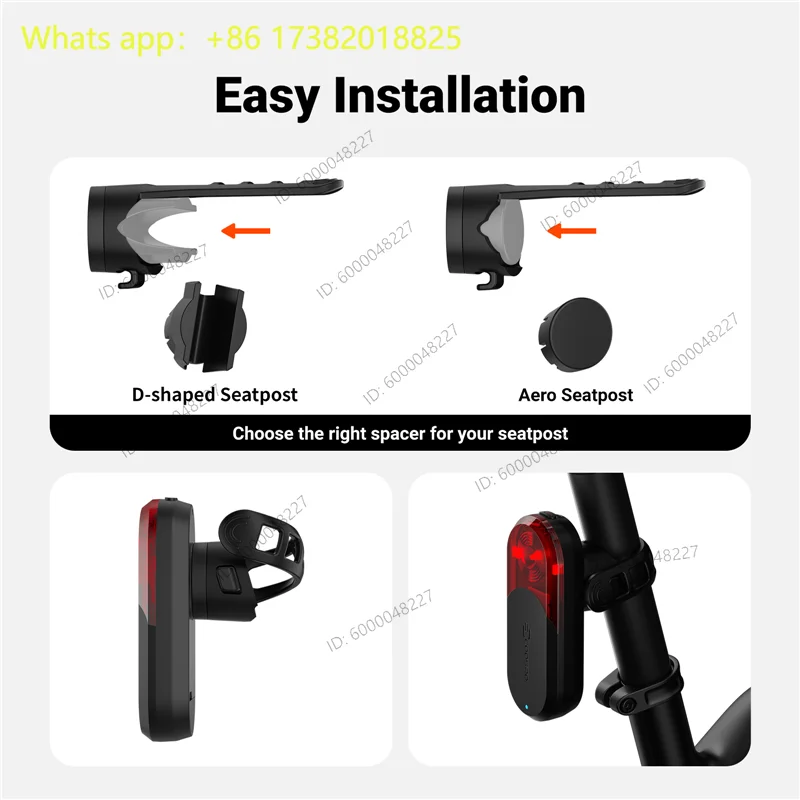 TR70 Radar Tail Light Smart Bike Taillight Brake Warning IP67 Waterproof Cycling Rear Light 7 Light Modes Tail Lamp view 3